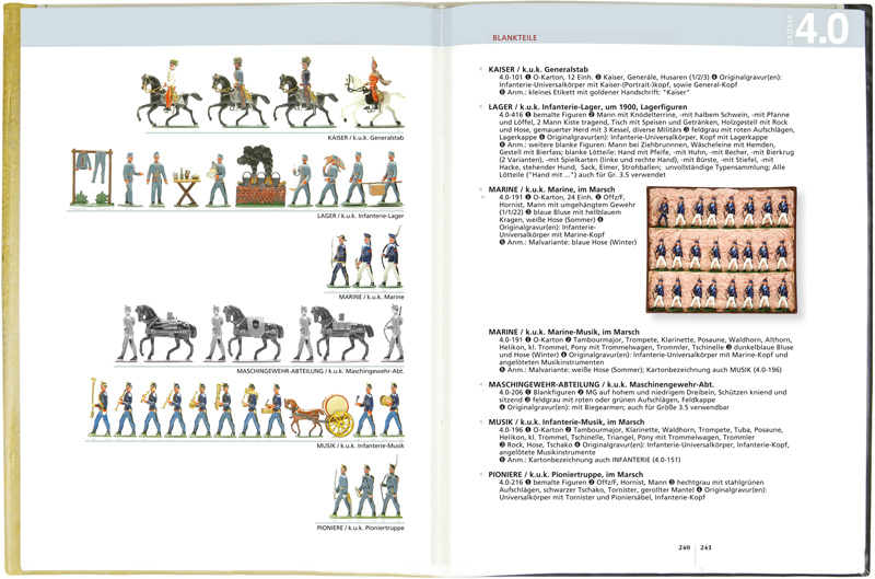 CATALOGUE of all figures and vintage boxes /Size IV